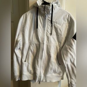 Vintage Polo Ralph Lauren Hoodie Zip White Tactical Nautical Sailing Fleece Sz L